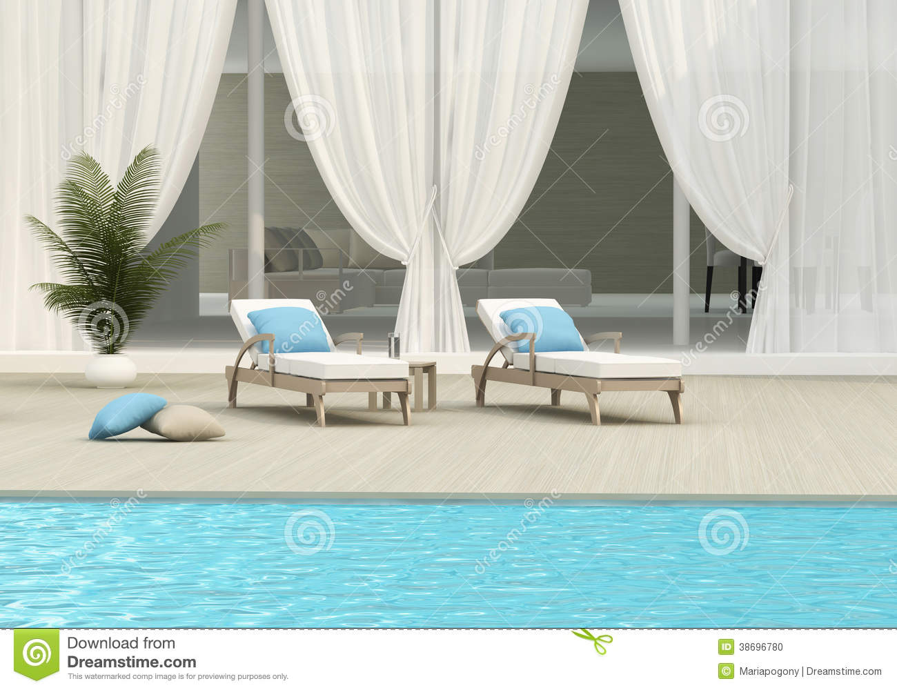 Swimming Pool And Chaise Lounge