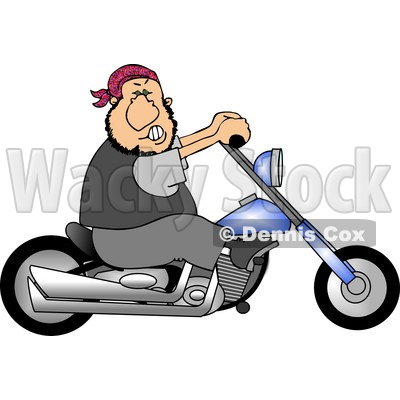 Tough Man Riding A Chopper Bike Clipart   Dennis Cox  4188