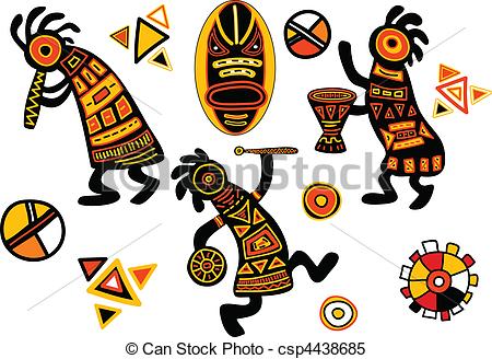 Vecteur Clipart De Vecteur Africaine Traditionnel Motifs   Danse    