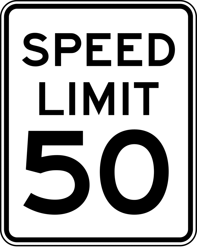 50 Clipart Speed Limit 50 Black And