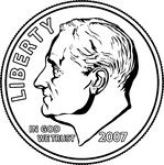 An Illustration Of The Portrait Side Of A U S  Dime