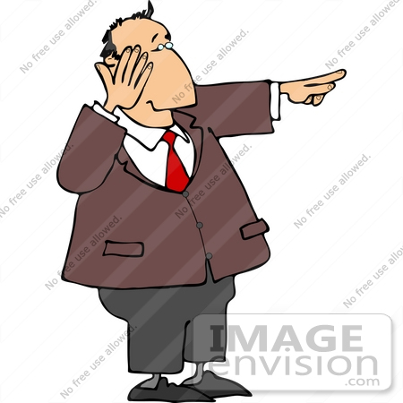 Caucasian Business Man Laughing And Pointing Clipart    14873 By Djart    