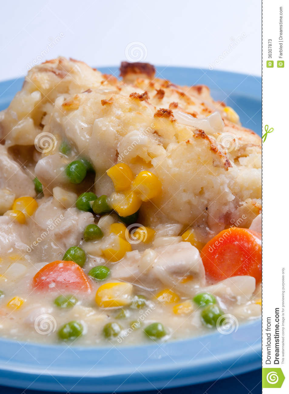 Chicken Pot Pie With Mashed Potatoes And A Crispy Topping