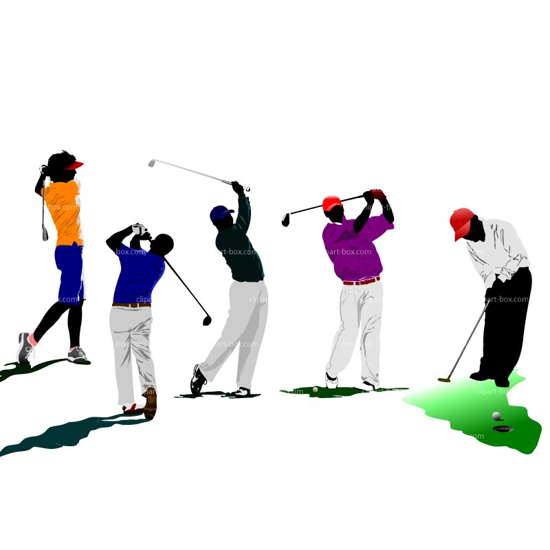 Clipart Golf Players Set   Royalty Free Vector Design