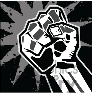 Fist Rebellion Uprising Insurrection Illustration Art Black Clipart