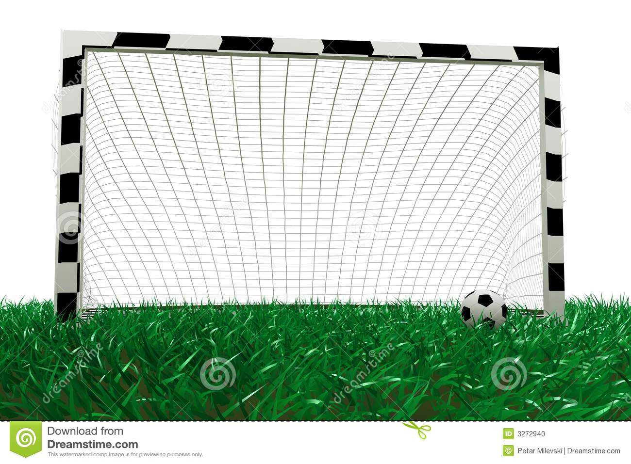 Football Goal And Soccer Ball Stock Photo   Image  3272940