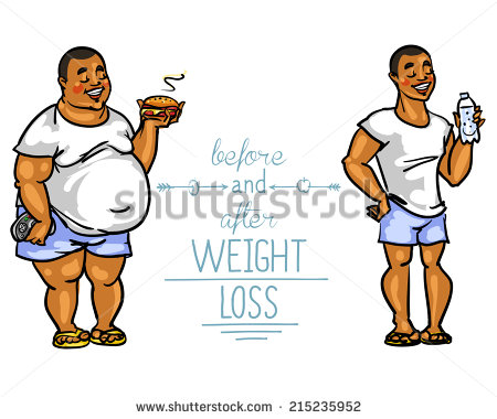 Funny Cartoon Weight Loss Before And After Clipart