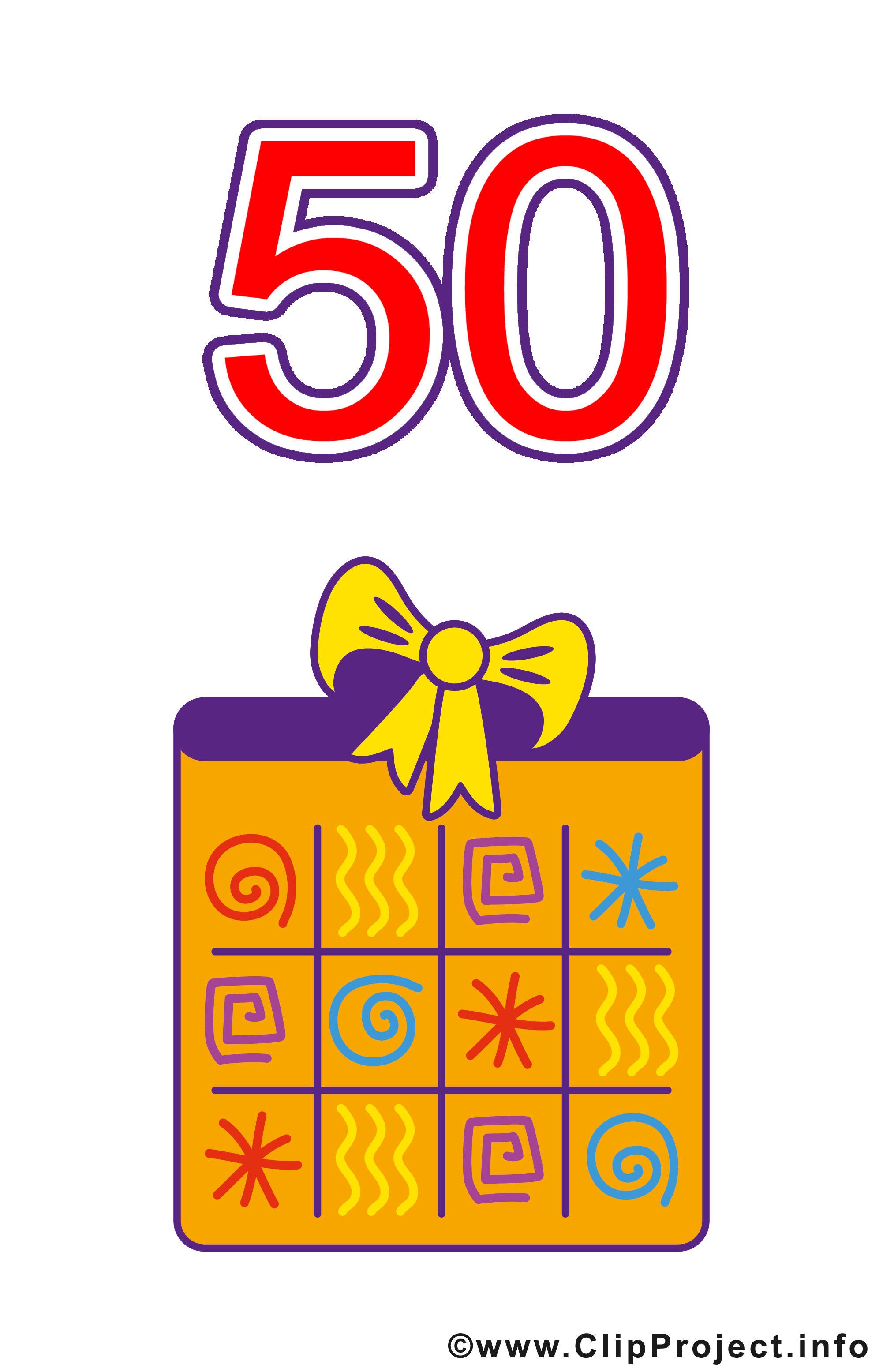 Geschenk Zum 50 Geburtstag Clipart Gratis