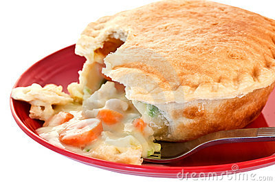 Getting Ready To Take A Bite Out Of A Steaming Hot Chicken Pot Pie