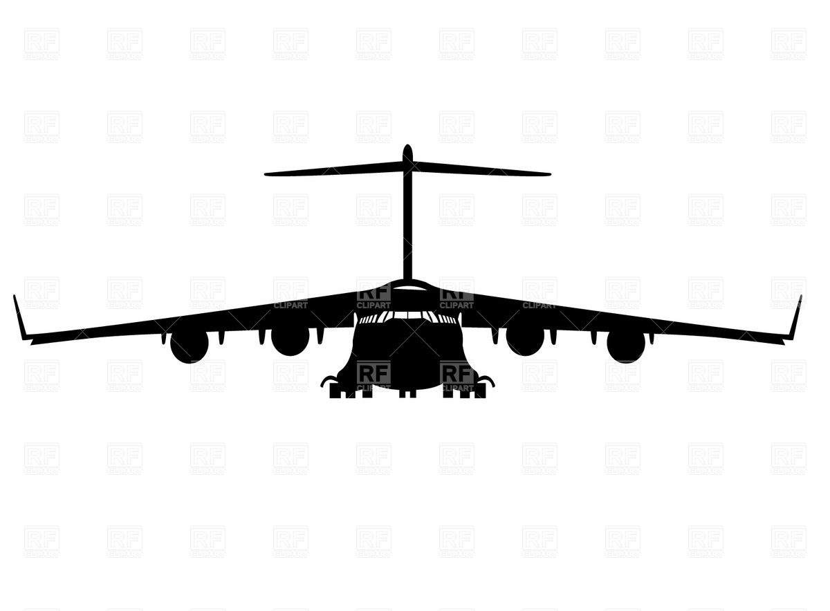 Military Air Plane Silhouette Download Royalty Free Vector Clipart    