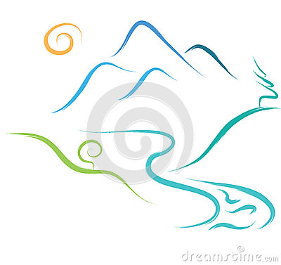 Mountain Nature Logo Simple Illustration Sketch Style