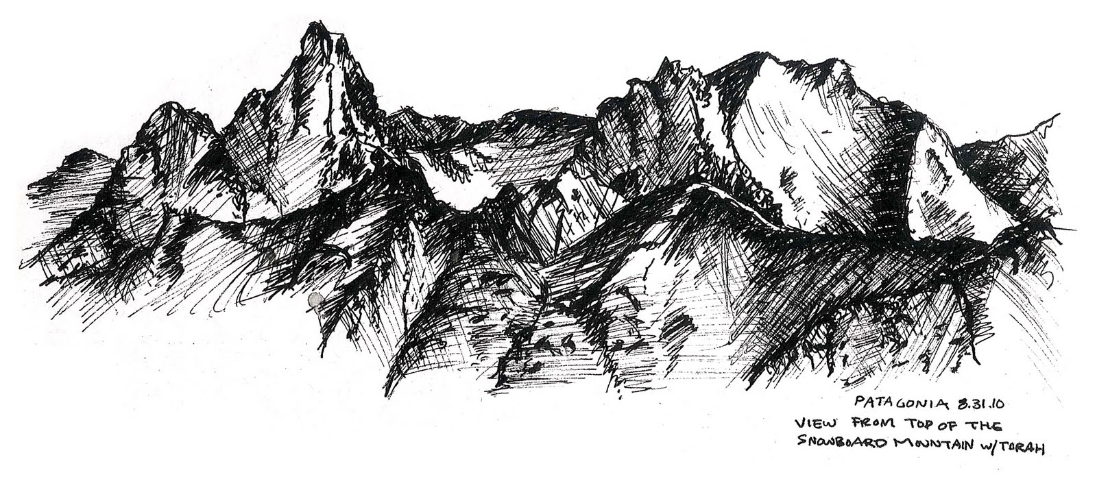 Mountain Sketch On The Top Of A Mountain
