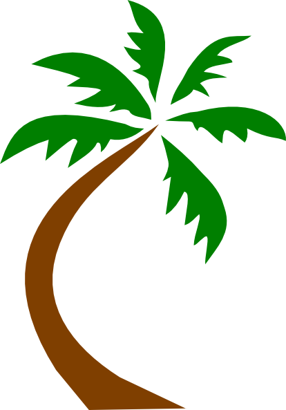 Palm Tree Curved Clip Art Clip Art   Nature   Download Vector Clip Art