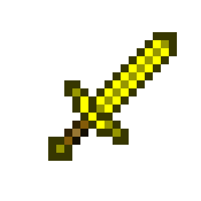 Pixel Art Minecraft Tools  Sword Golden Golden Game Minecraft Sword By