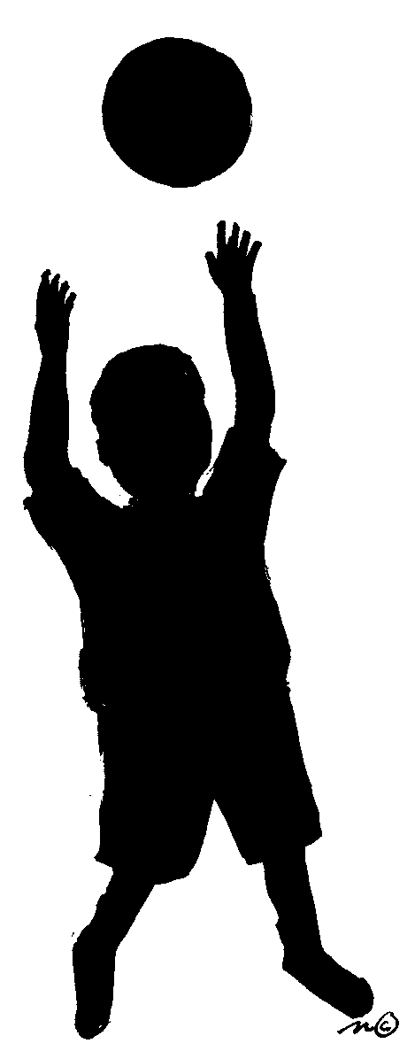 Silhouette Of Boy Playing Ball   Clip Art Gallery