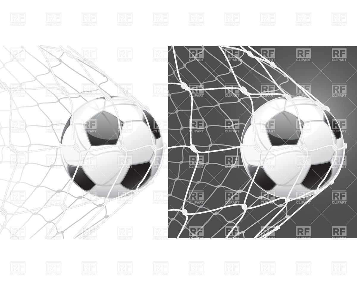     Soccer Ball And Stretched Net Download Royalty Free Vector Clipart