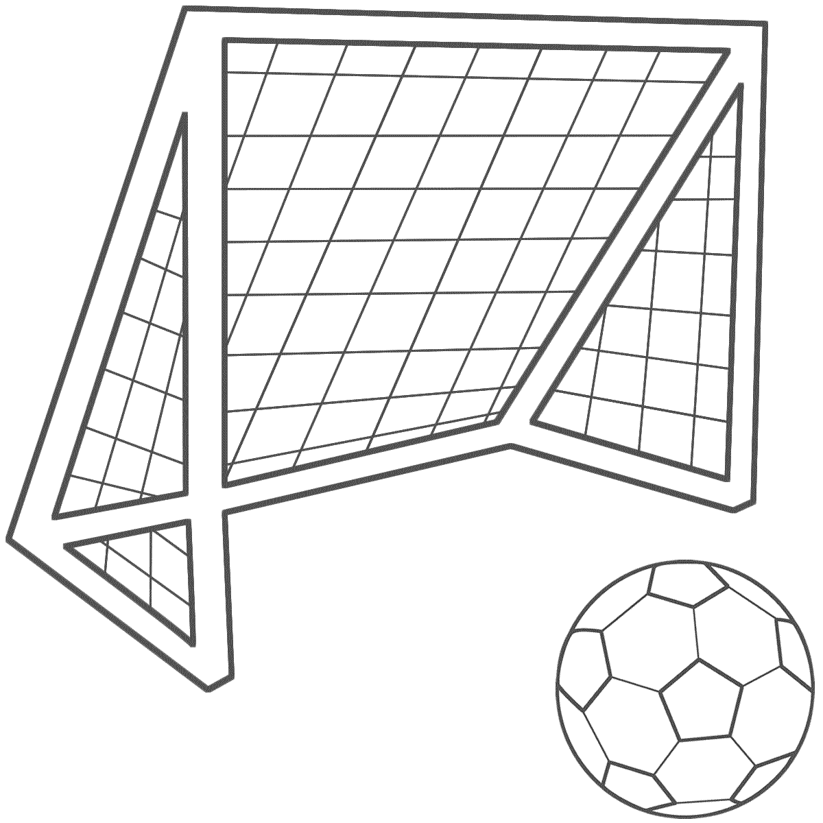 Soccer Ball With A Net Coloring Pages 1200x1200px
