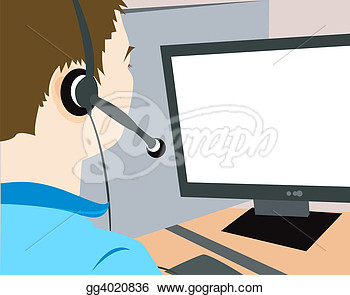 Stock Illustrations   Call Center Agent  Stock Clipart Gg4020836