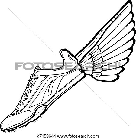 Track Shoe With Wing Vector Illustr View Large Clip Art Graphic