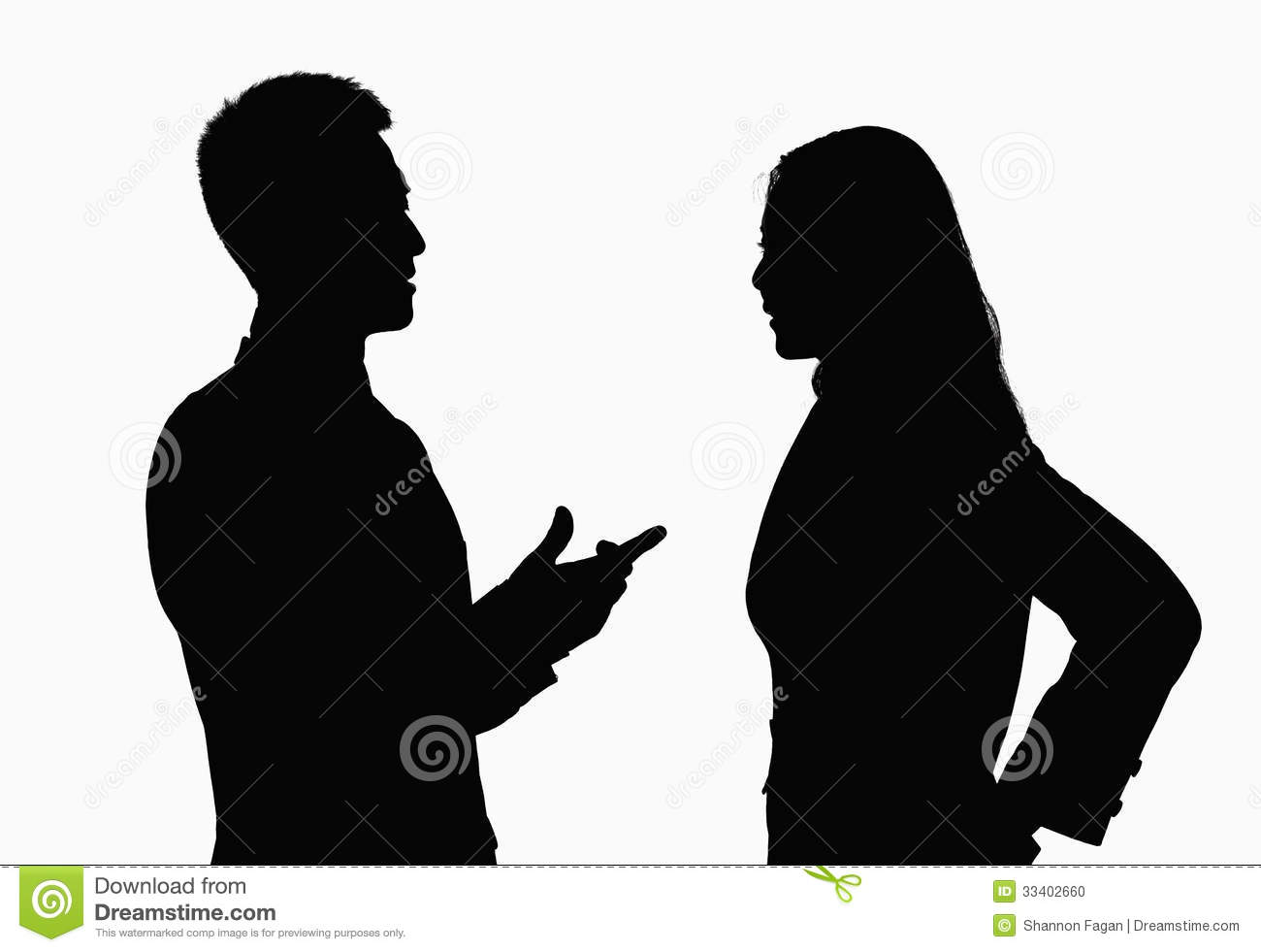 Two People Communicating Clipart
