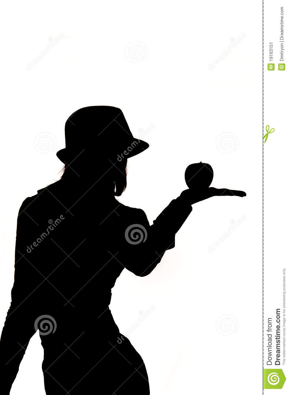 Woman Silhouette Holding An Apple Stock Image   Image  19163151