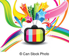 Abstract Colorful Television Background Vector Illustration