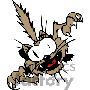 And White Image Of A Wild Cat Clipart Image Picture Art   377150