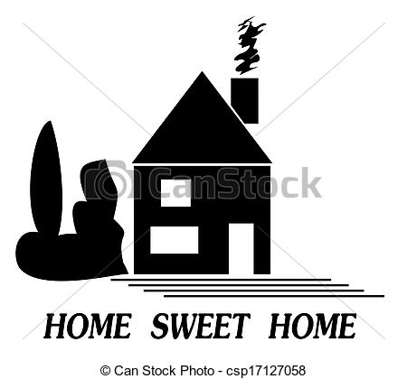   Black And White Home Sweet Home Icon Csp17127058   Search Clipart    