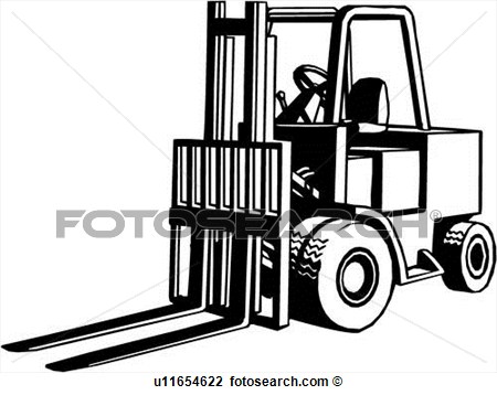 Clipart Of  Construction Forklift Heavy Equipment Trade U11654622