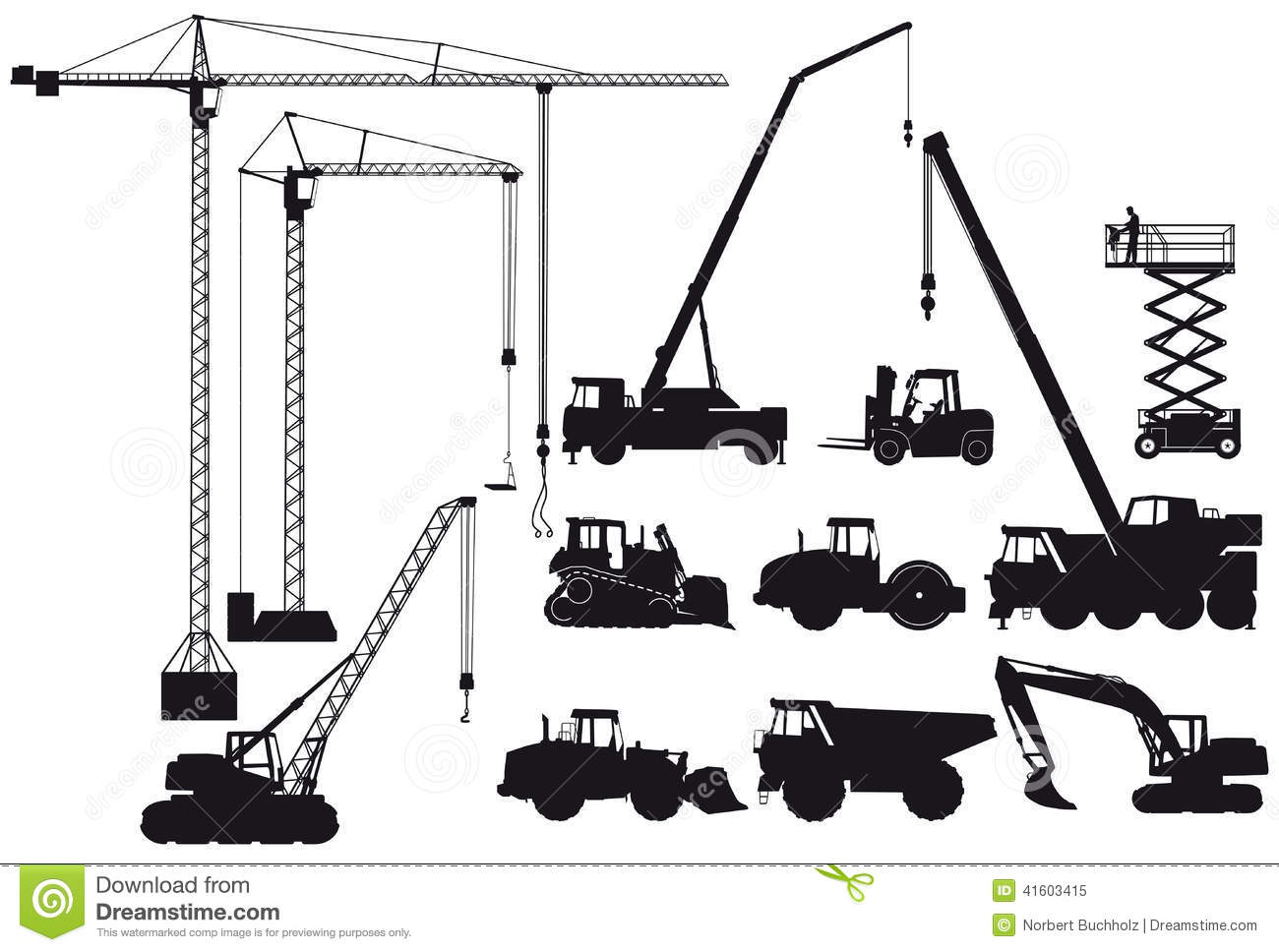 Construction Equipment Clipart Black And White Construction Equipment