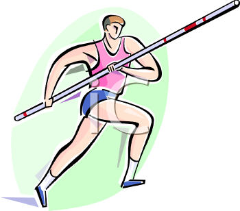 Free Clipart Image  Guy Pole Vaulting At A Track And Field Event