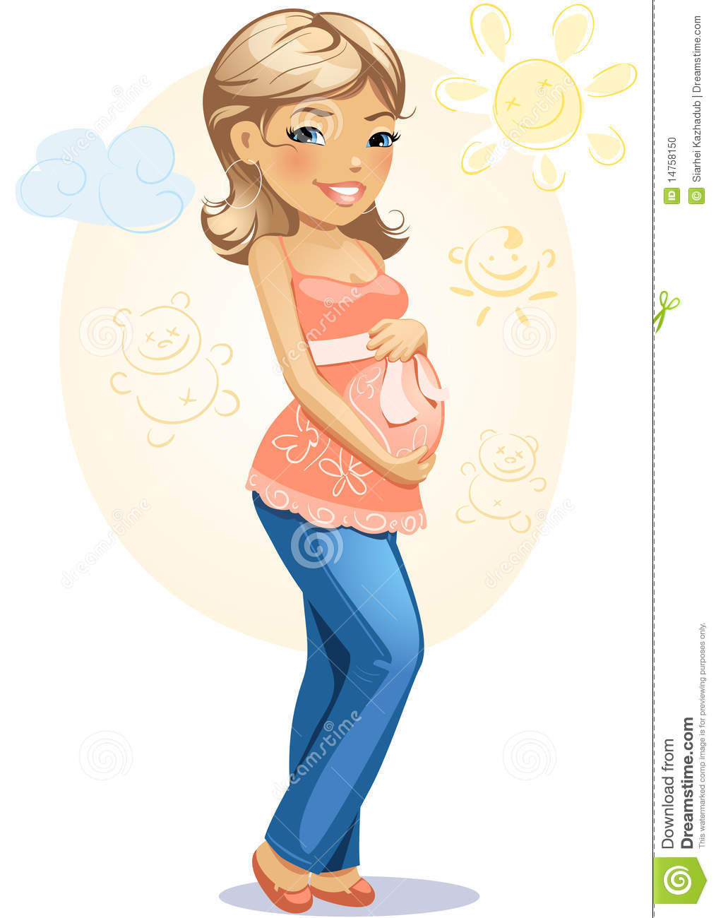 Happy Pregnant Mom Stock Photo   Image  14758150