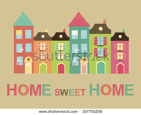 Home Sweet Home Card  Vector Illustration   107755256   Shutterstock