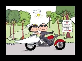 Motorcycle Wedding Cartoon