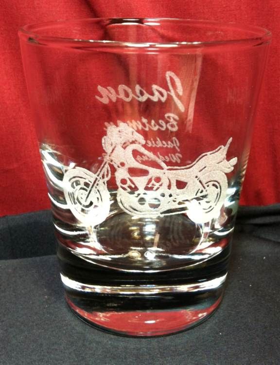 Motorcycle Wedding Ideas   Motorcycle Clipart Rocks Glass Engraved