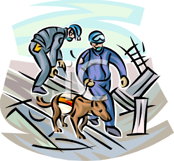     Police Dog To Search For Evidence   Royalty Free Clipart Picture