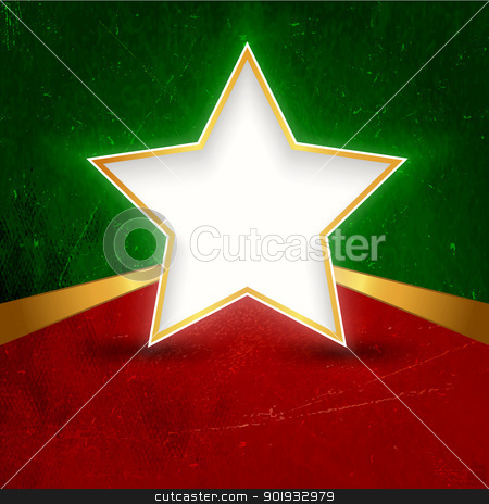 Star Banner With Ribbon In Red Green Background Stock Vector Clipart    