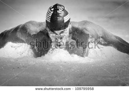 Swimmer Black And White Black And White Image Of A