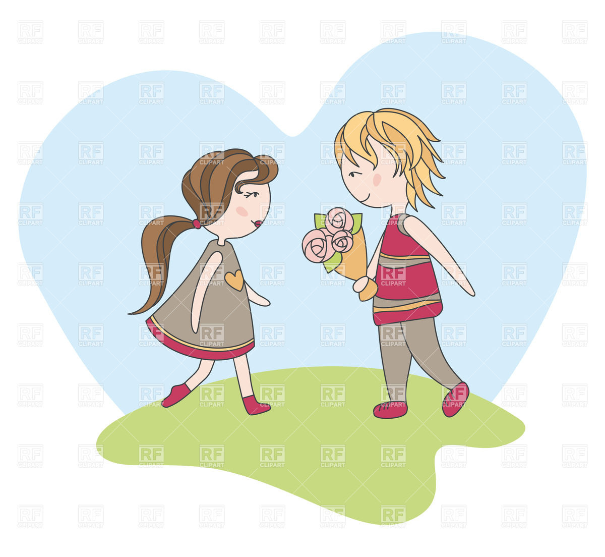 Valentine S Day Card   Cute Couple People Download Royalty Free