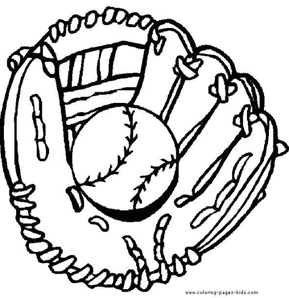 Baseball Glove With A Baseball Inside Of It  Get This Coloring Page