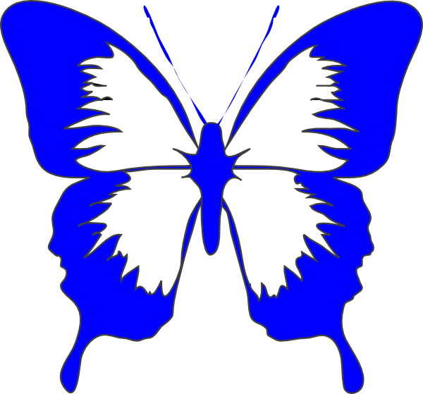 Blue Butterfly Clip Art Vector