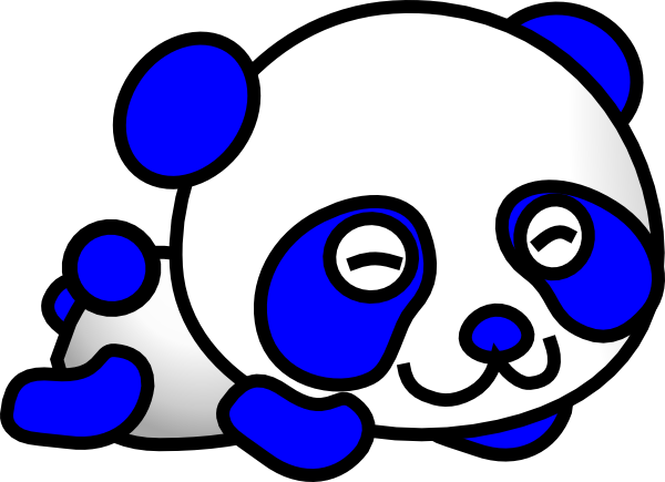 Blue Panda Clip Art Vector