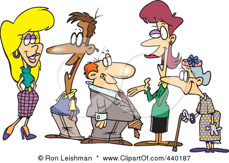 Clip Art Illustration Of A Cartoon Group Of People Socializing Jpg