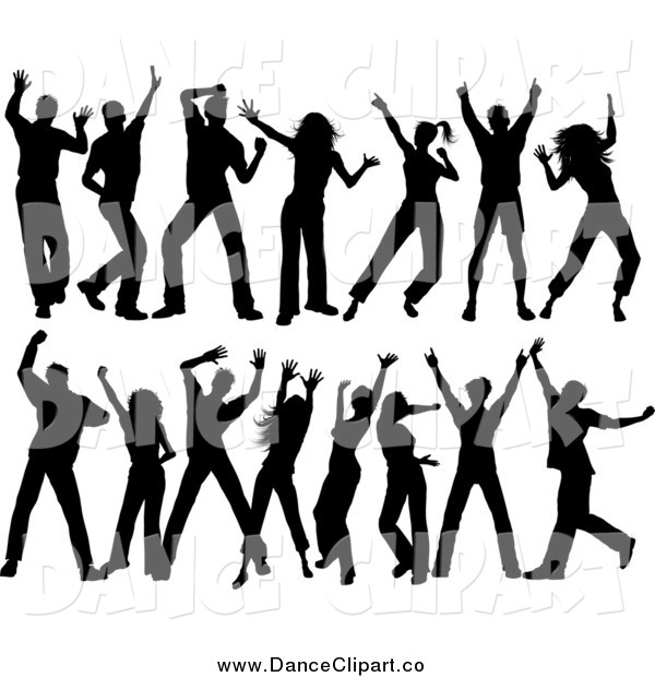 Clip Art Of Black Silhouetted Dancing People By Kj Pargeter    1265