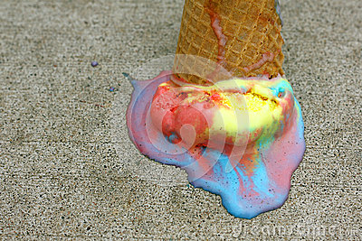 Dropped Rainbow Ice Cream Cone Royalty Free Stock Photos   Image