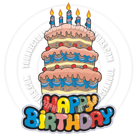 Happy Birthday Cake On Fire Clip Art