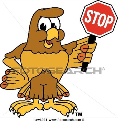 Hawk Holding Stop Sign Hawk024 Toons4biz Clip Art Photograph Royalty