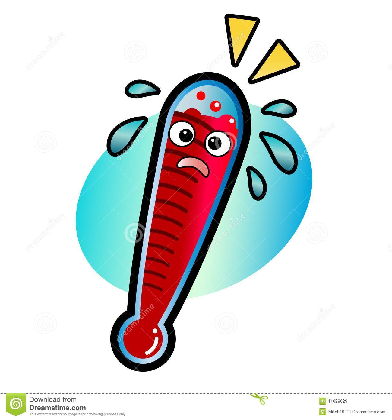 Hot Thermometer Cartoon Vector Illustration Isolated On White