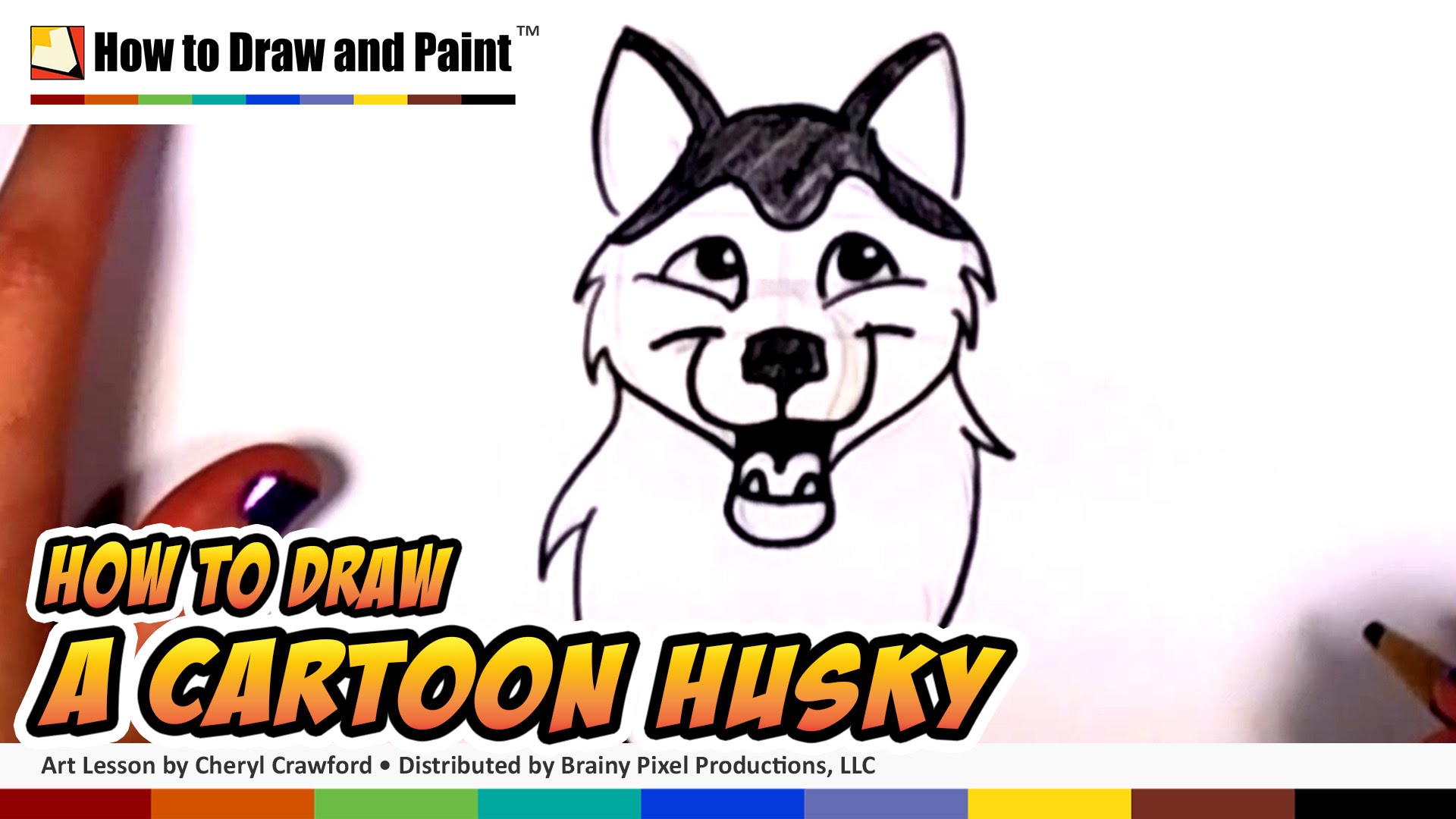 How To Draw A Cartoon Dog   Draw A Cute Husky Dog Cc   Youtube