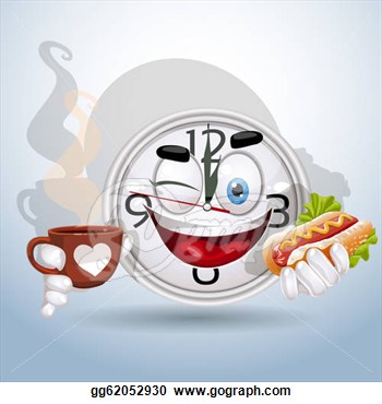 Illustration   Watch Smile Enjoying Lunch Break  Clip Art Gg62052930